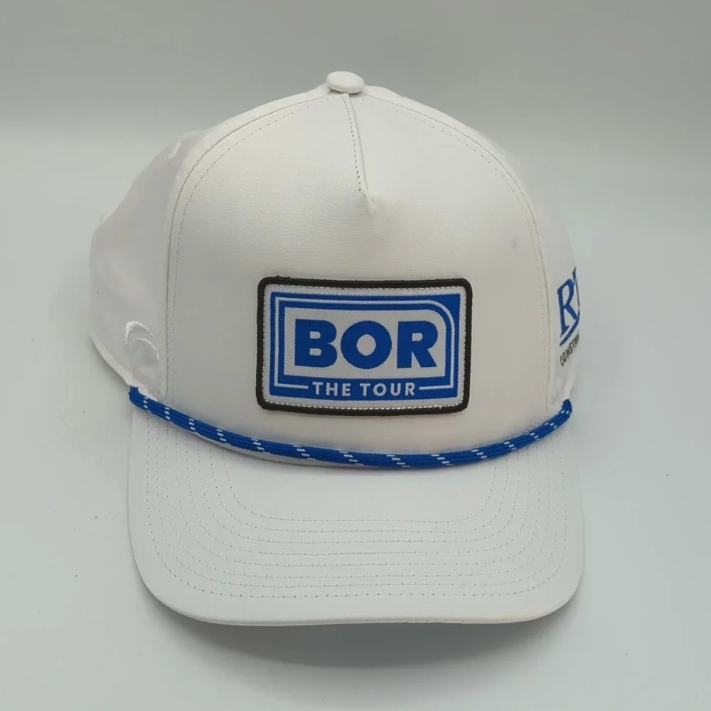 BOR The Tour RT Construction Hat Cap White Rope Snapback Pukka Adjustable